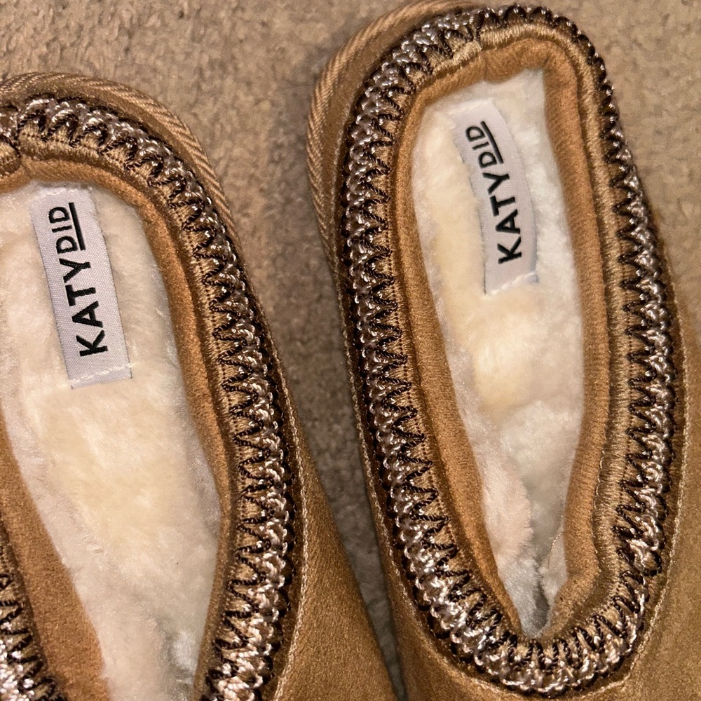 Katydid Tan and Brown Slippers